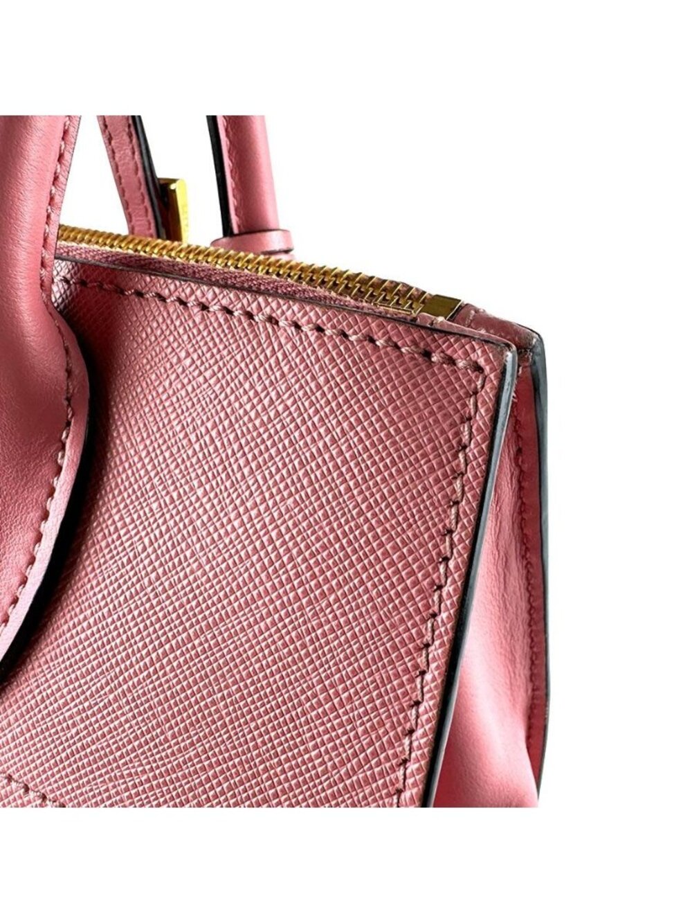 Prada Handbag Saffiano Leather Tote Pink - Picture 7 of 10